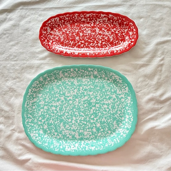 The Pioneer Woman Melamine Platters – Coral & Turquoise | Set of 2 - Picture 4 of 8